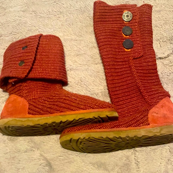 UGG Shoes - Ugg Boots Cardy Knit Brunt Rust